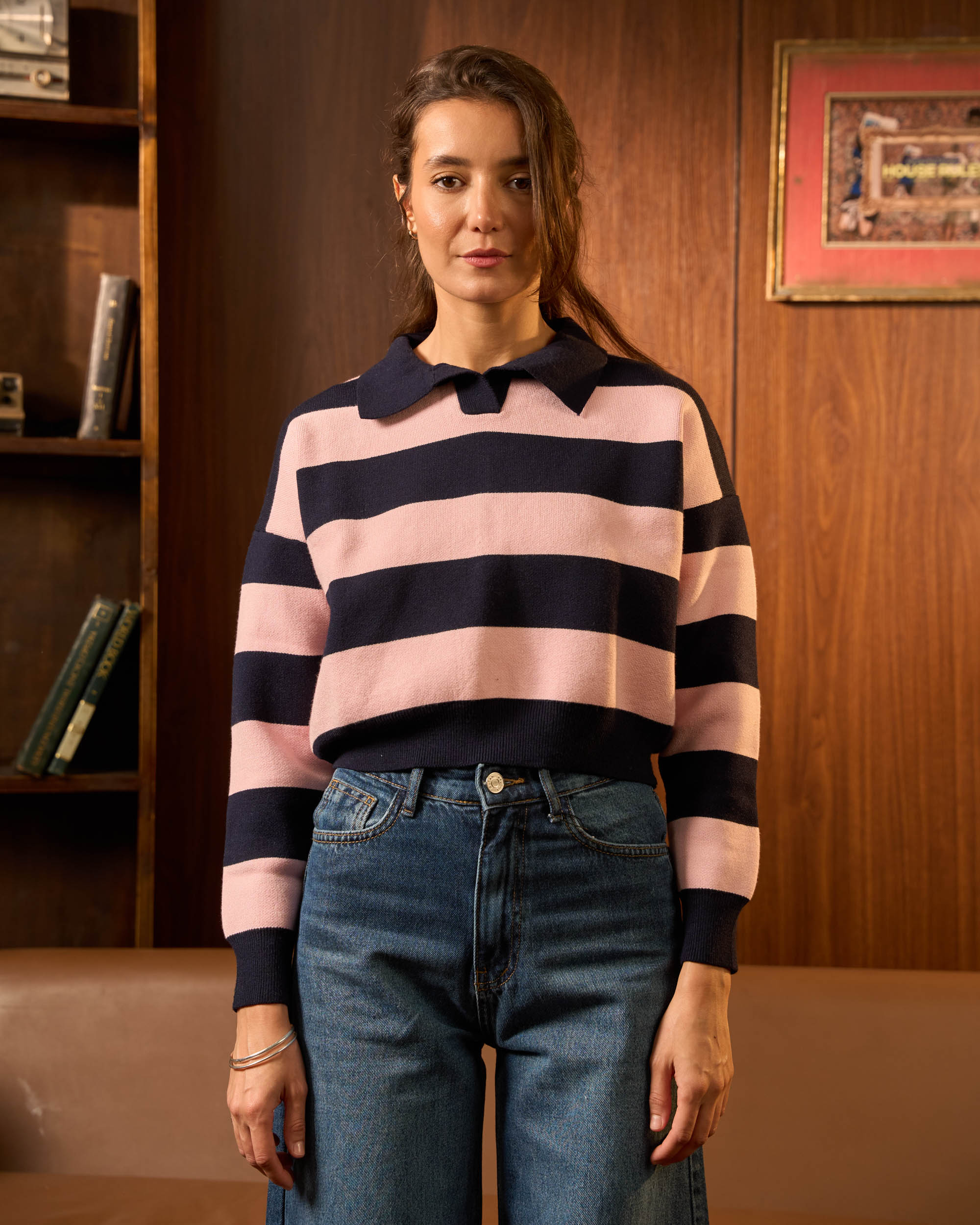 Pink Horizon Striped Soft Knit Polo - ricardofort