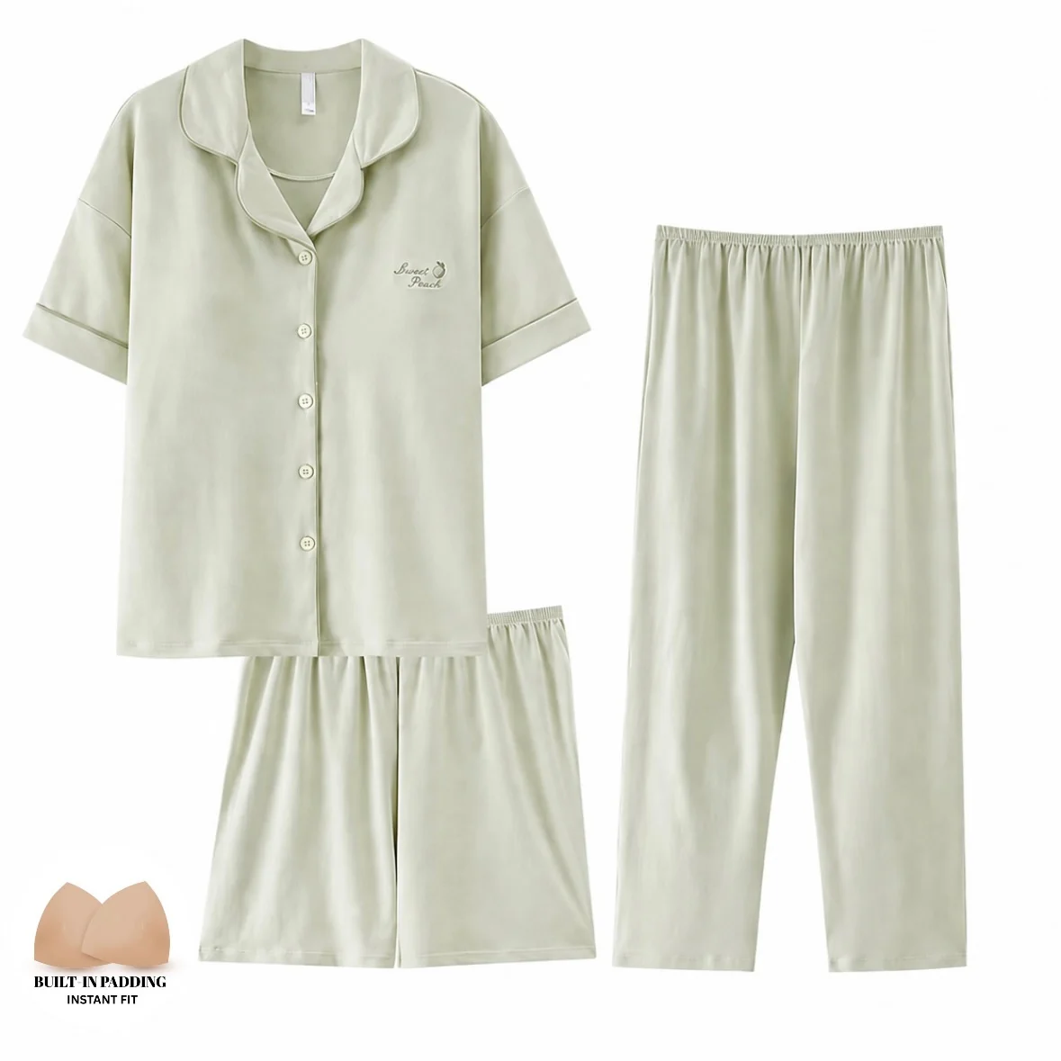 Essential Comfort Padded Nightsuit Set - 3pc Set - ricardofort