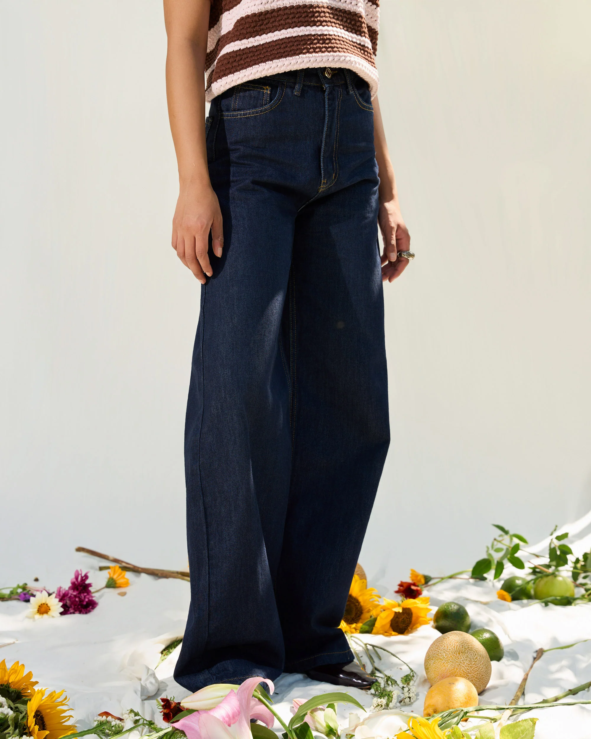 Dark Blue Wide Leg Jeans - ricardofort