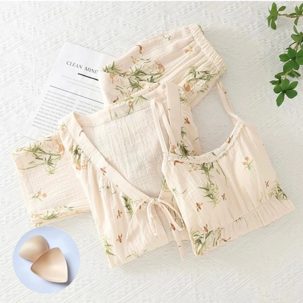 Wildflower Padded Nightsuit - 3pc Set - ricardofort
