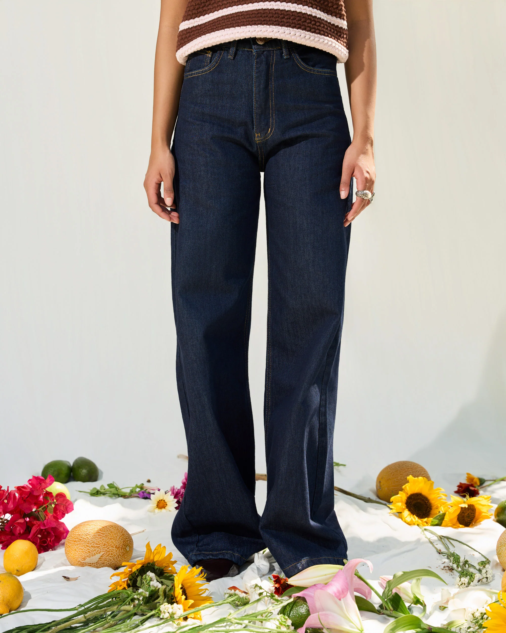 Dark Blue Wide Leg Jeans - ricardofort