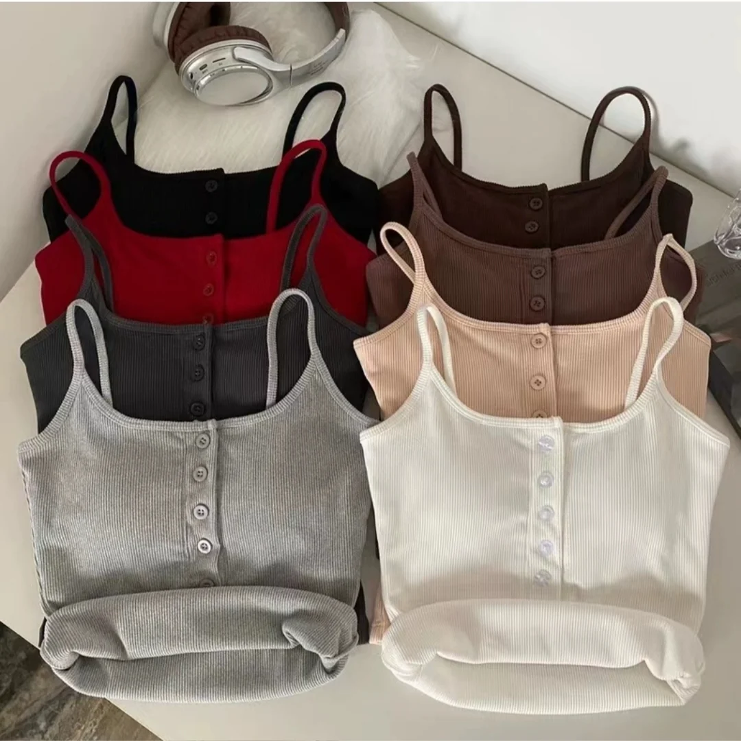 Casual Button-Up Built-In Bra Camisole - ricardofort