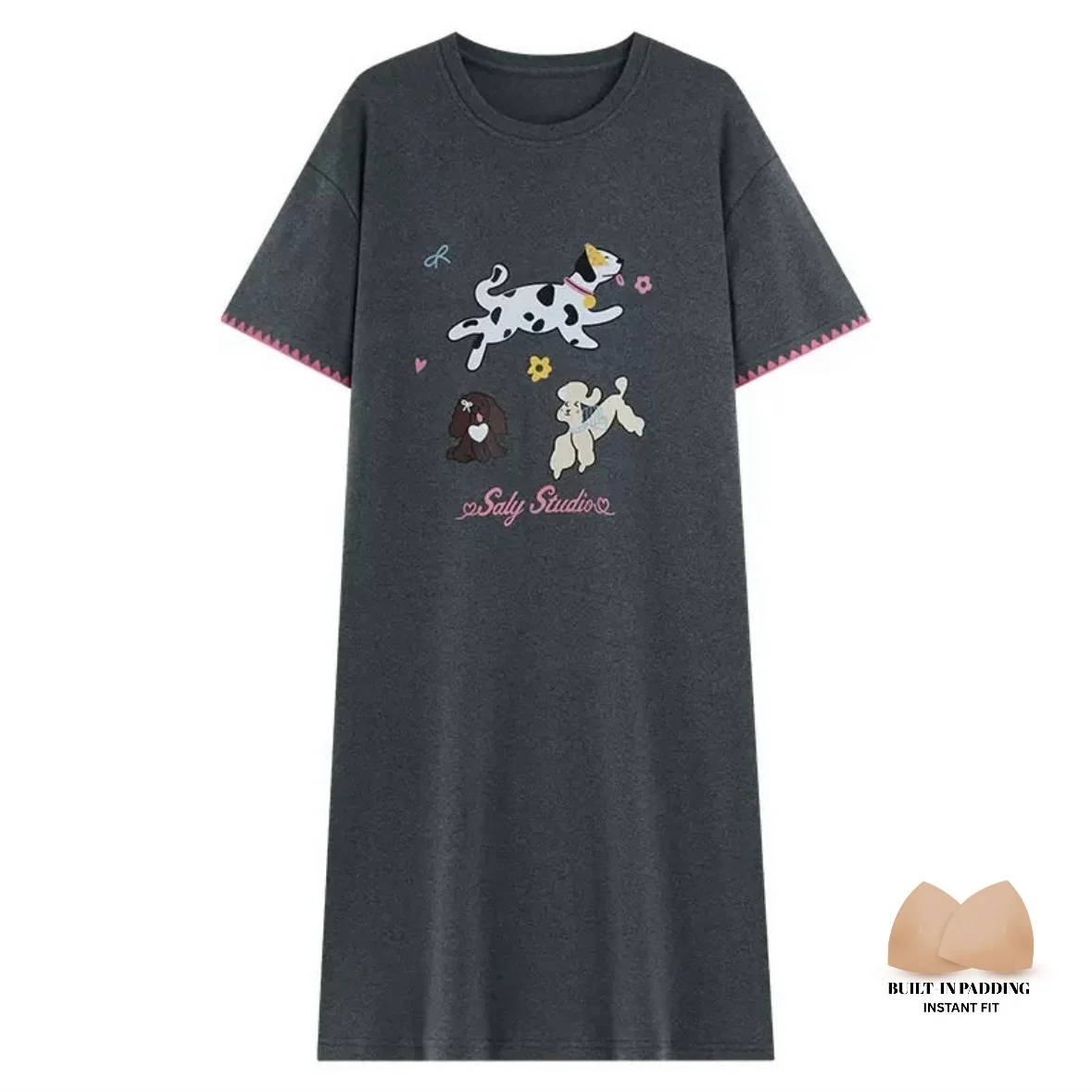 Graphite Glow Padded Night Dress - ricardofort