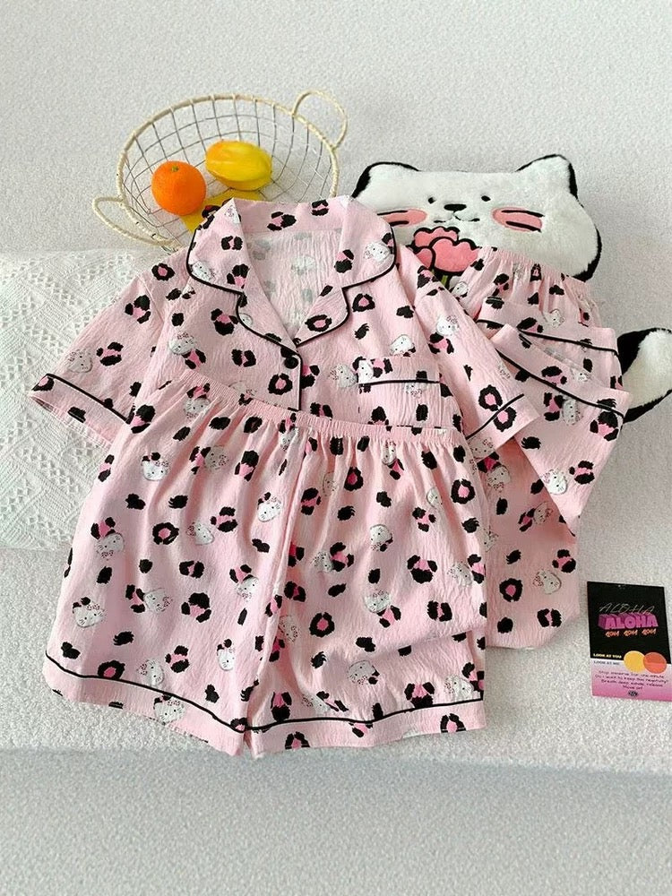 Leopard Kitty Padded Nightsuit-3pcs Set - ricardofort
