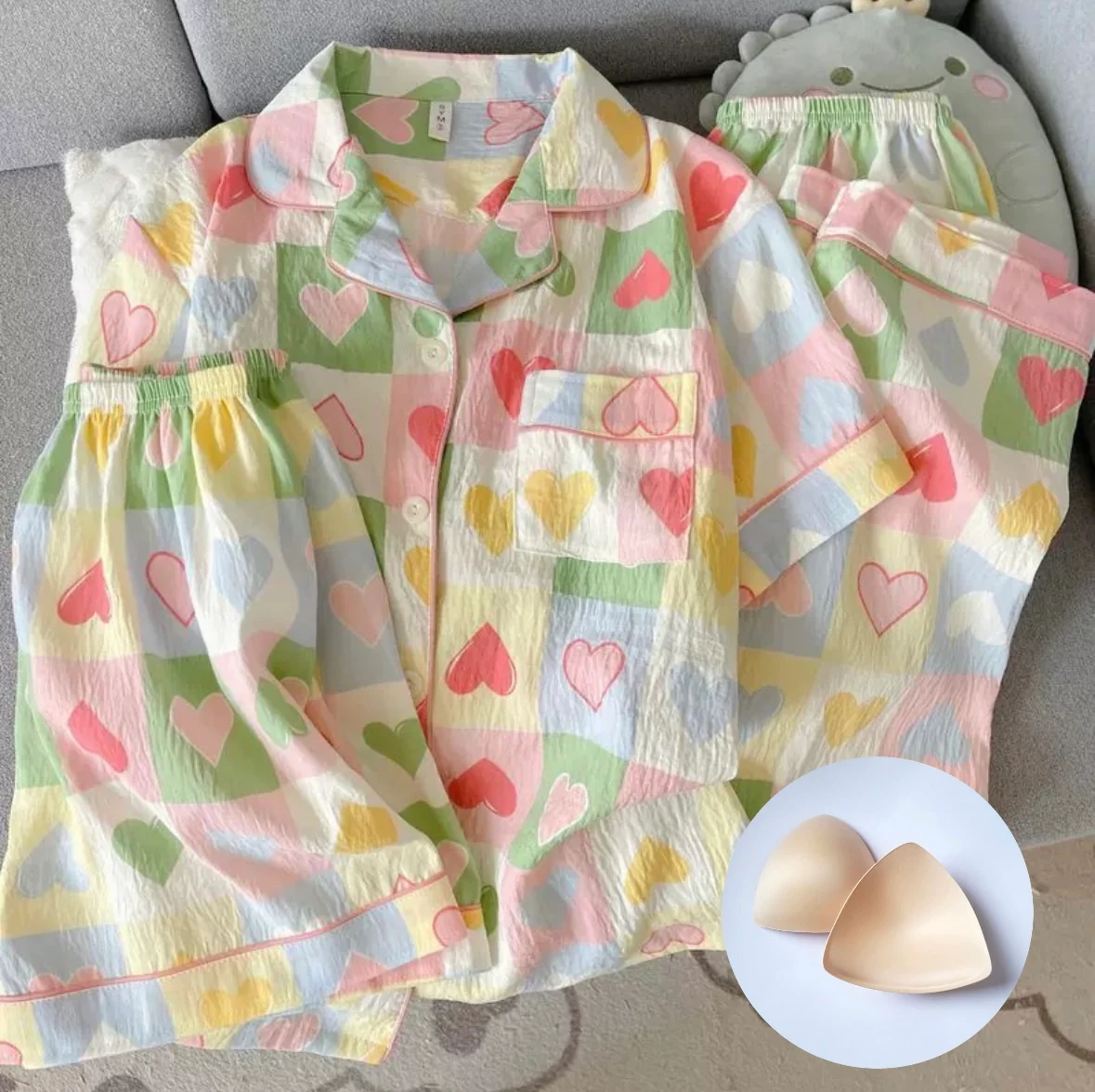 Lovey Dovey Padded Nightsuit - 3pc Set - ricardofort