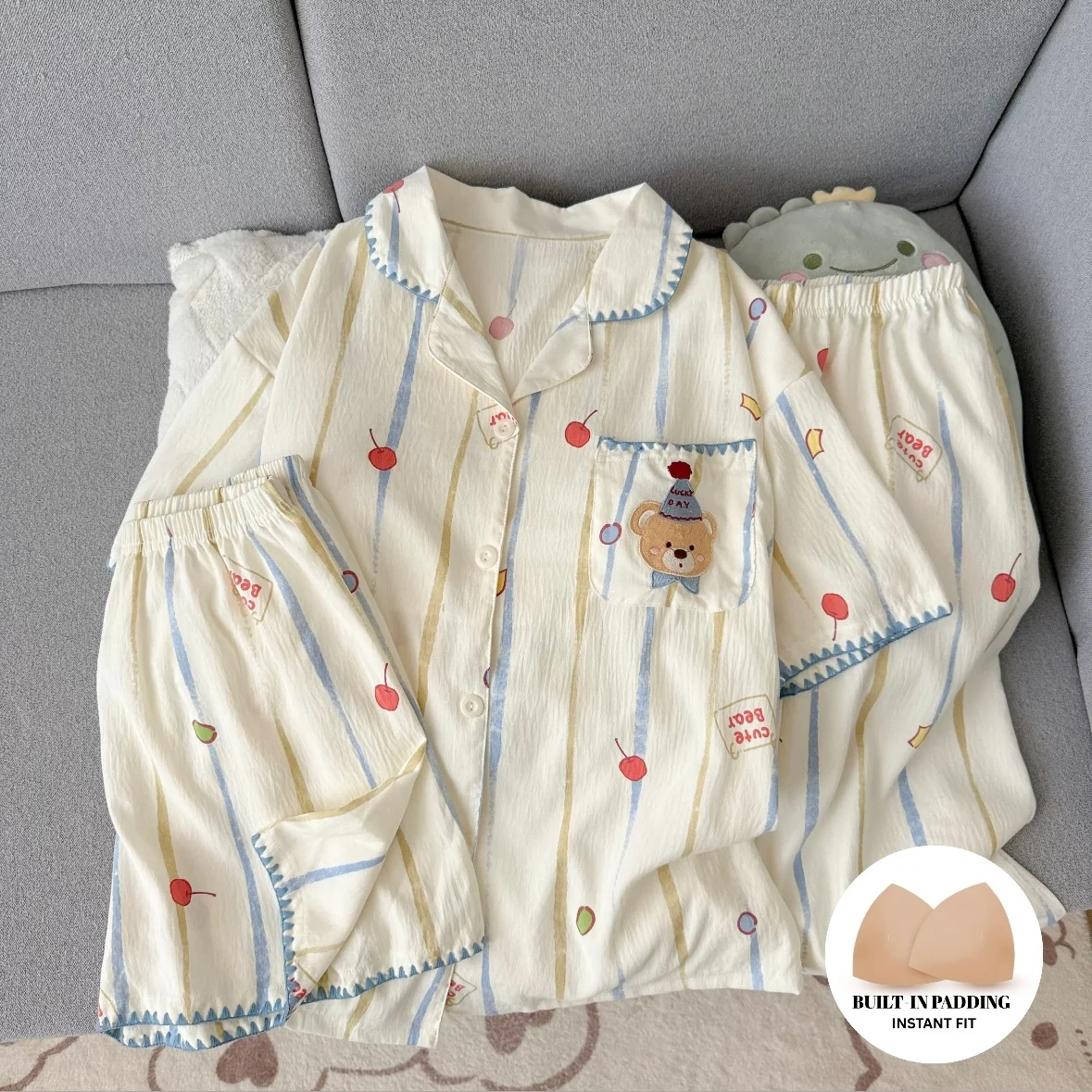 Sugarberry Padded Nightsuit -3pcs Set - ricardofort
