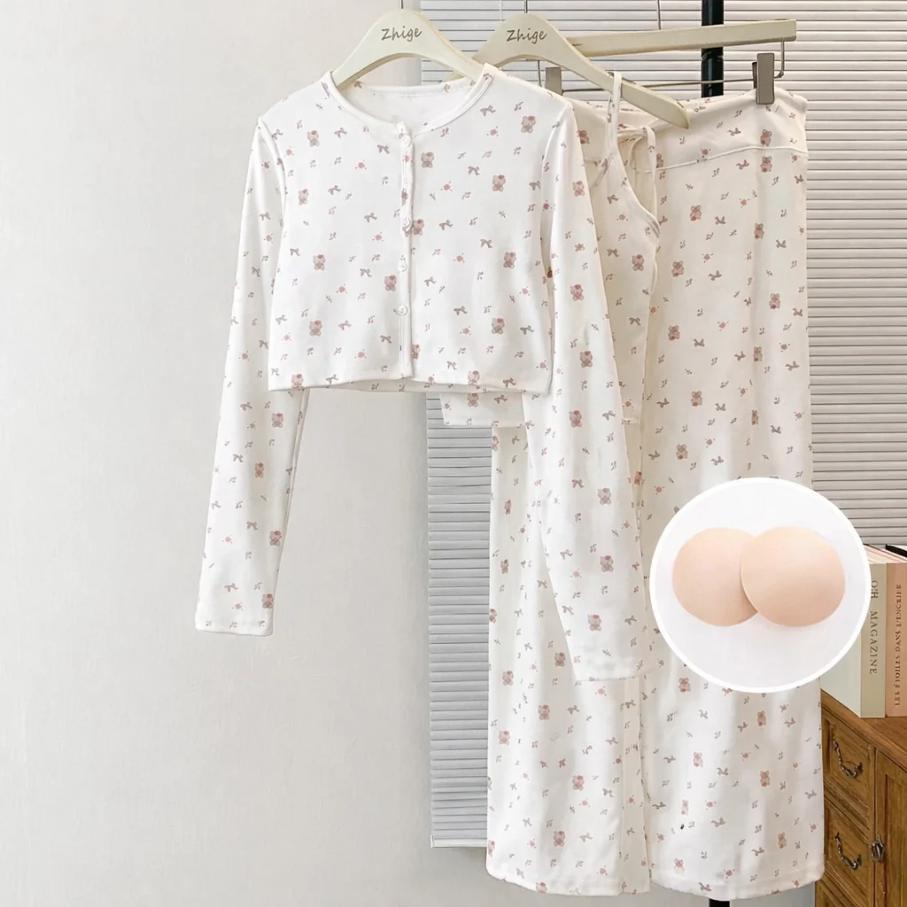 Kitty Cuddle Padded Nightsuit -3pc Set - ricardofort