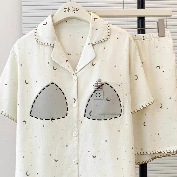Moondot Padded Nightsuit-3pcs Set - ricardofort