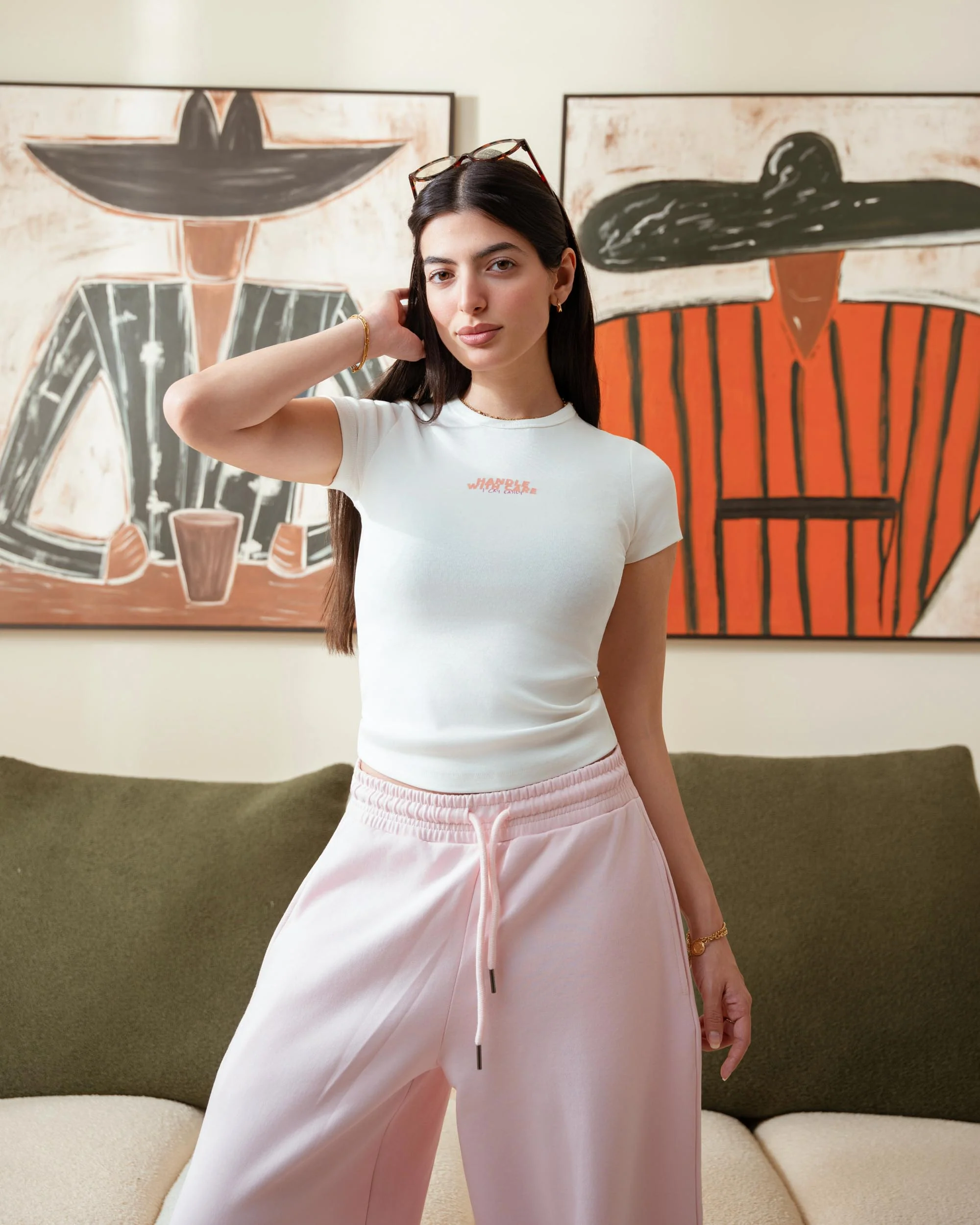 Offwhite Handle with Care Ribbed Baby Tee - ricardofort