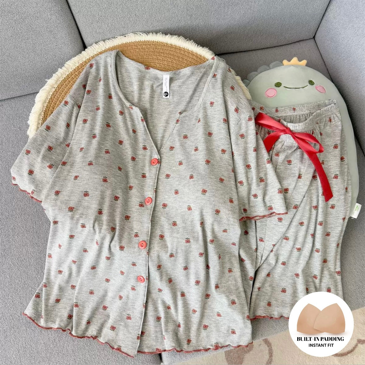 Farmhouse Cherry Padded Nightsuit Set - ricardofort