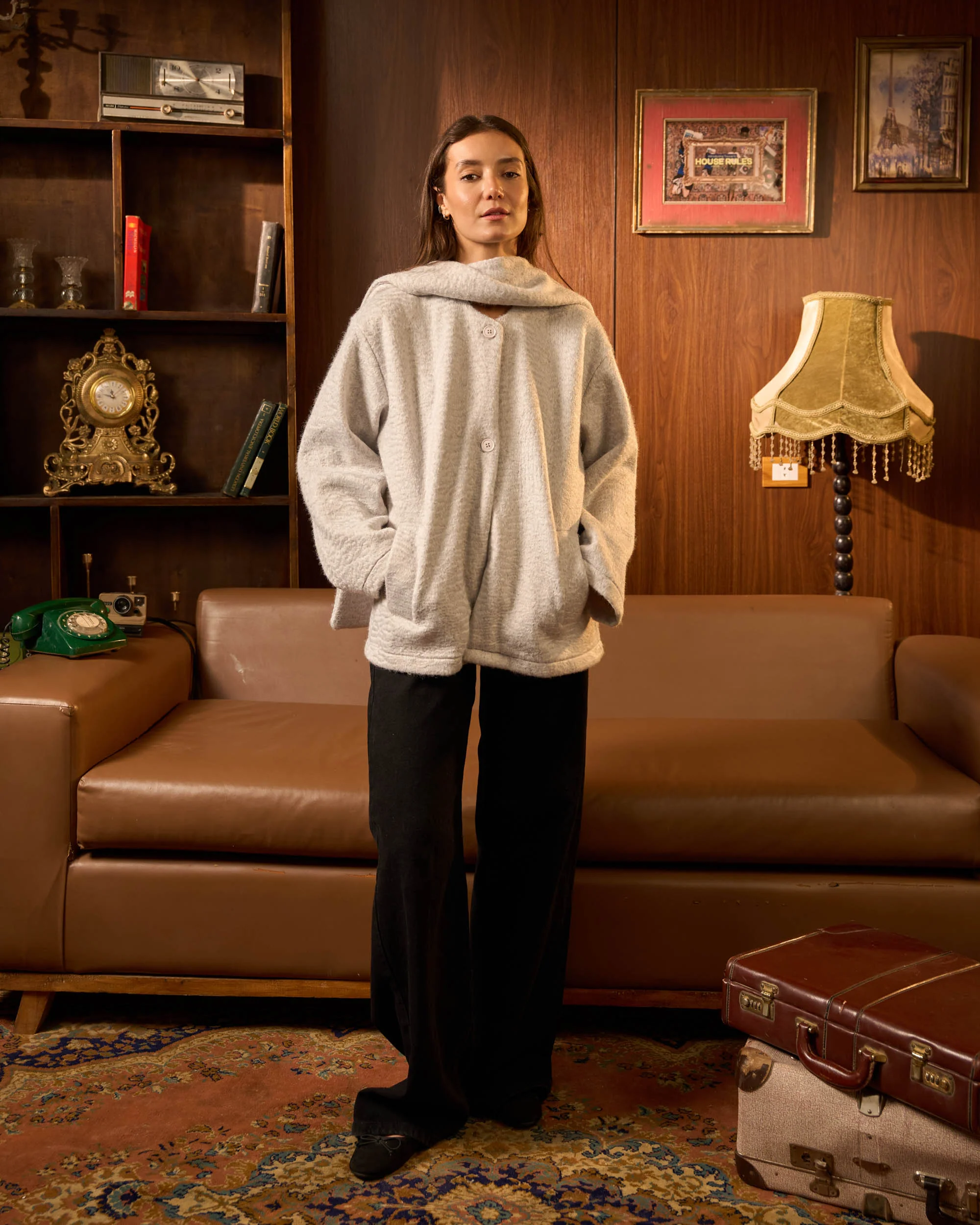 Grey Women’s Shawl Jacket - ricardofort