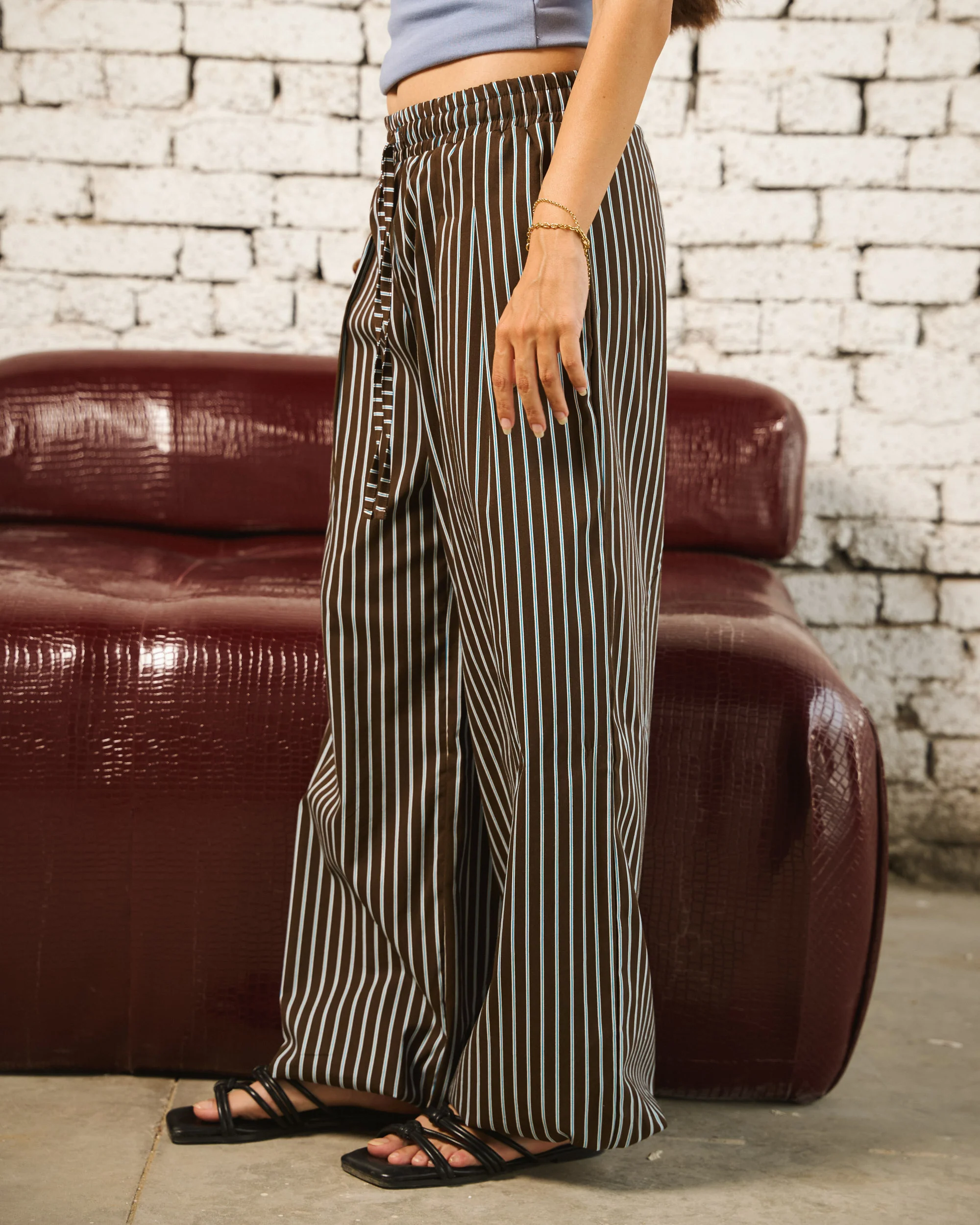 Brown Striped Pants - ricardofort