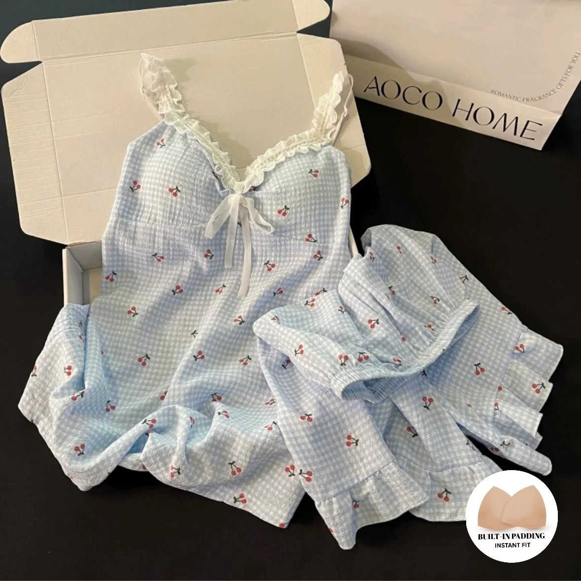 Cherry Milkshake Padded Nightsuit Set - ricardofort