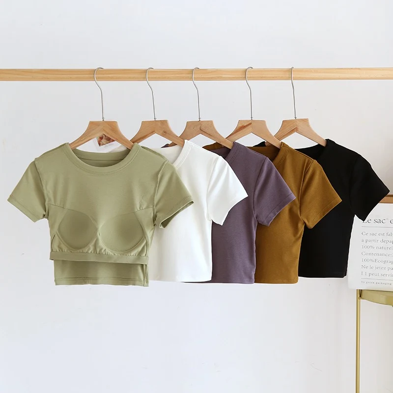 Evie Built-In Bra Crop T-shirt - ricardofort