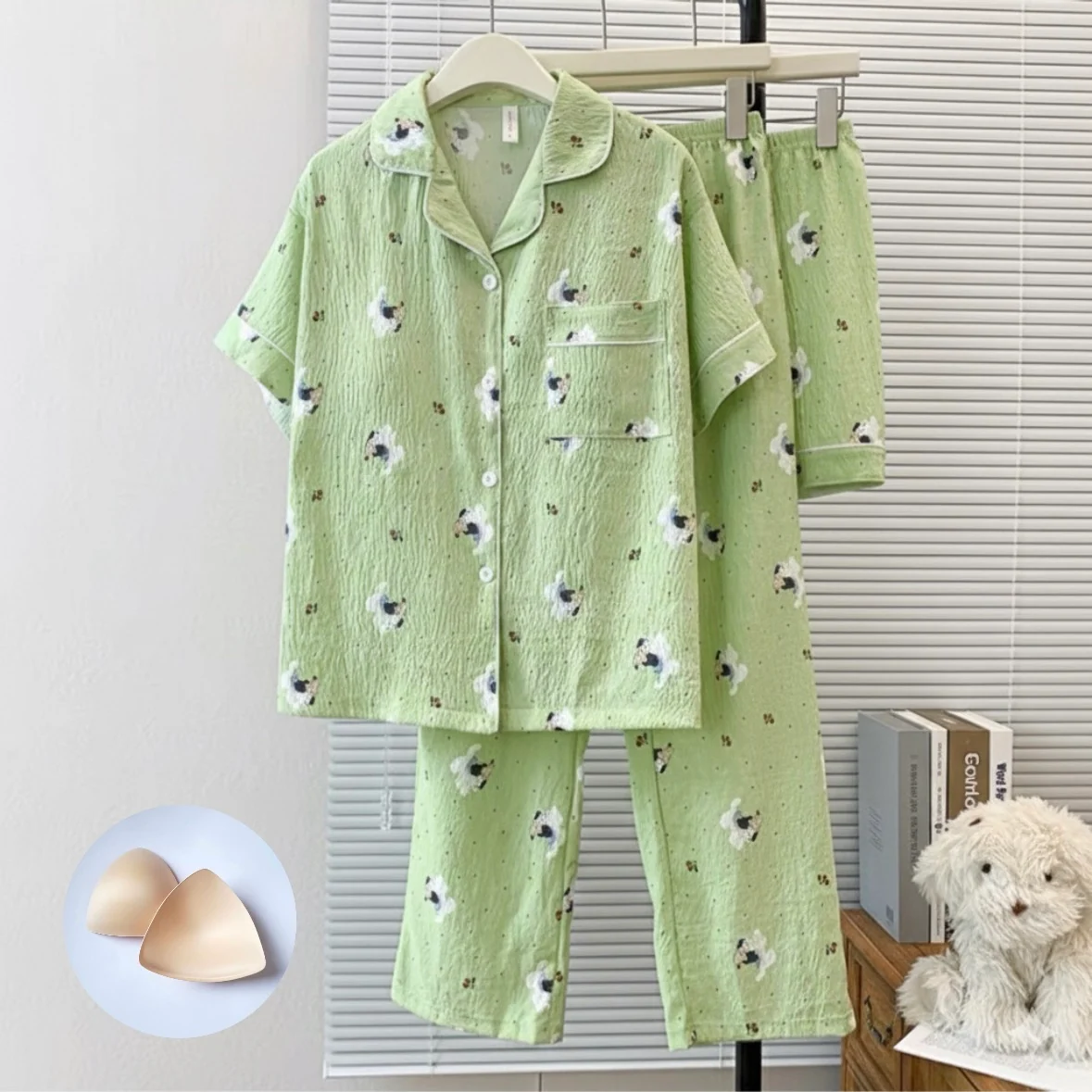 Green Puppy Tales Padded Nightsuit - 3pc Set - ricardofort