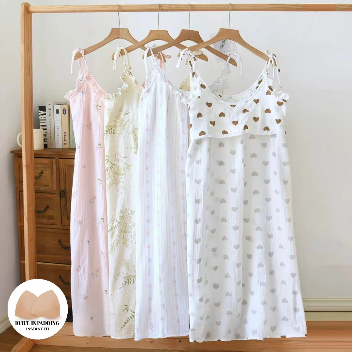 Botanical Breeze Padded Night Dress - ricardofort