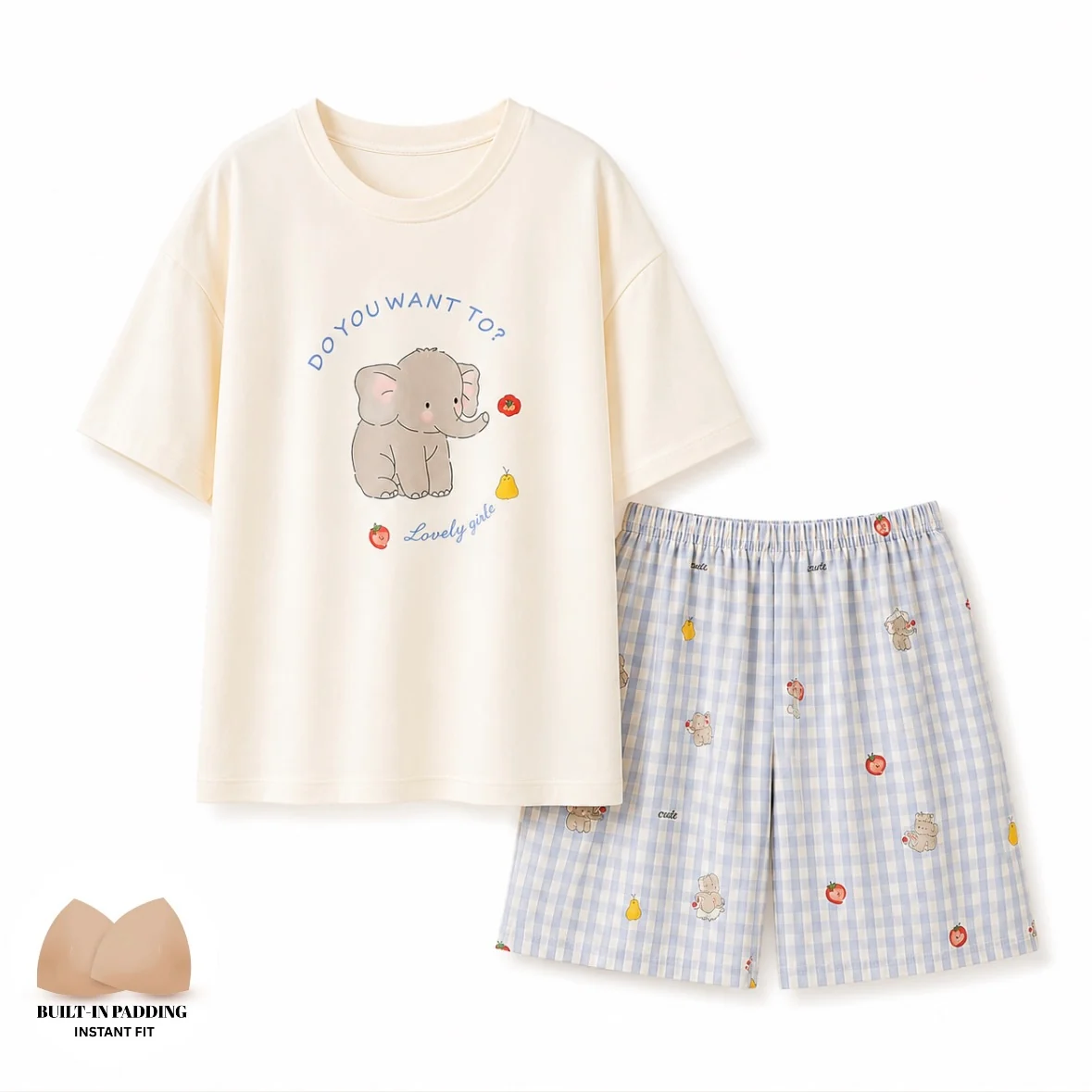 Ellie Gingham Padded Nightsuit Set - ricardofort