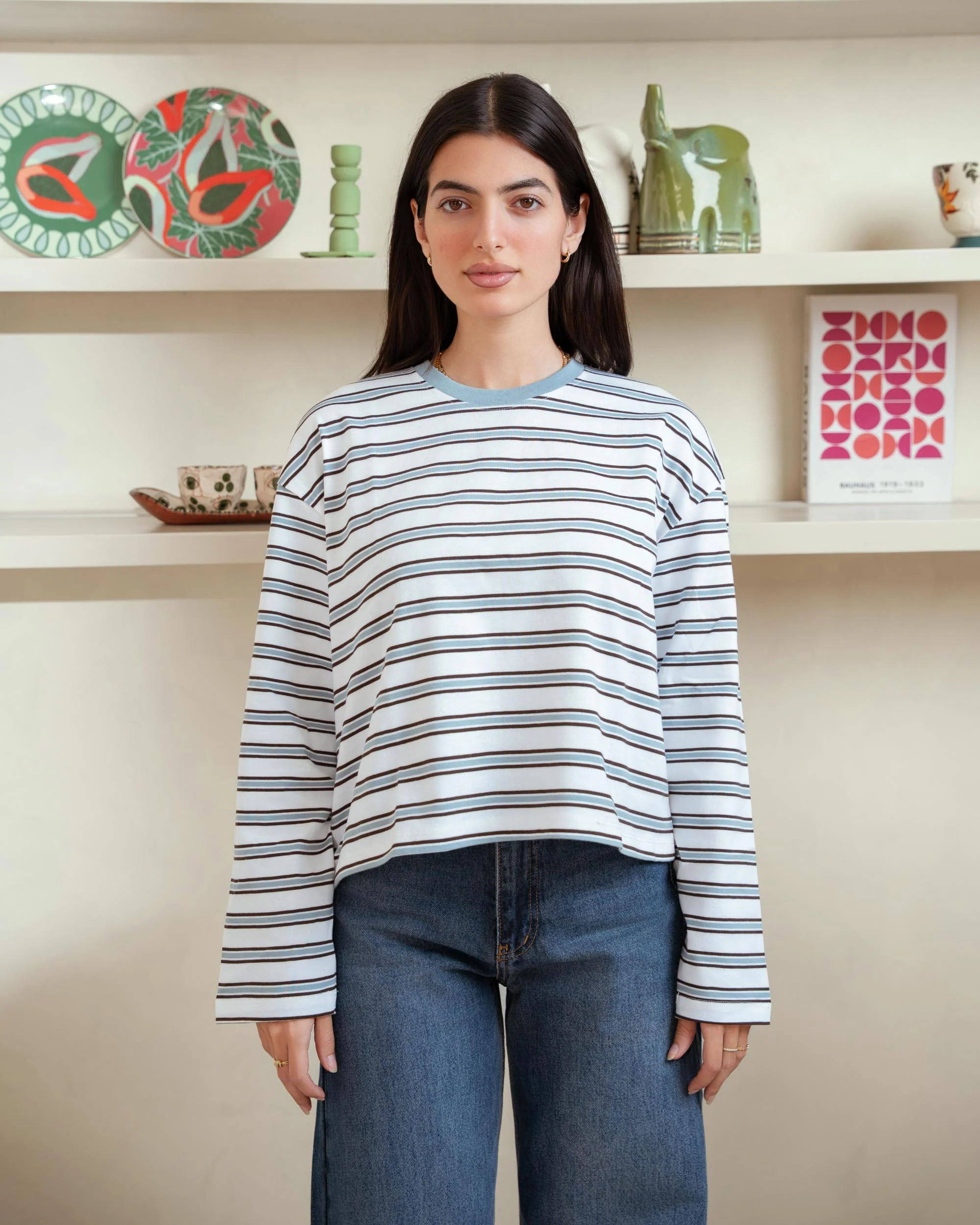 Cloud Cocoa Striped Long Sleeves T-shirt - ricardofort