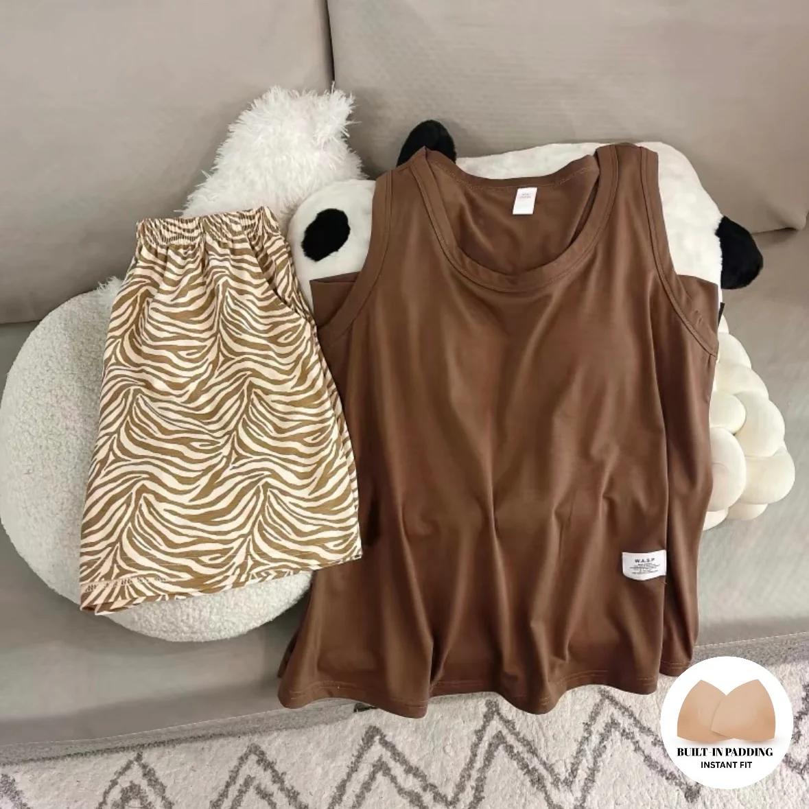 Espresso Ease Padded Nightsuit Set - ricardofort