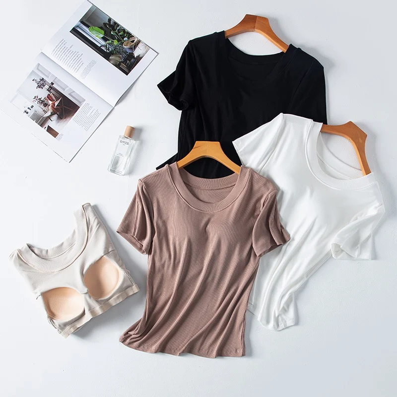 Basics Round Neck Padded T-shirt - ricardofort