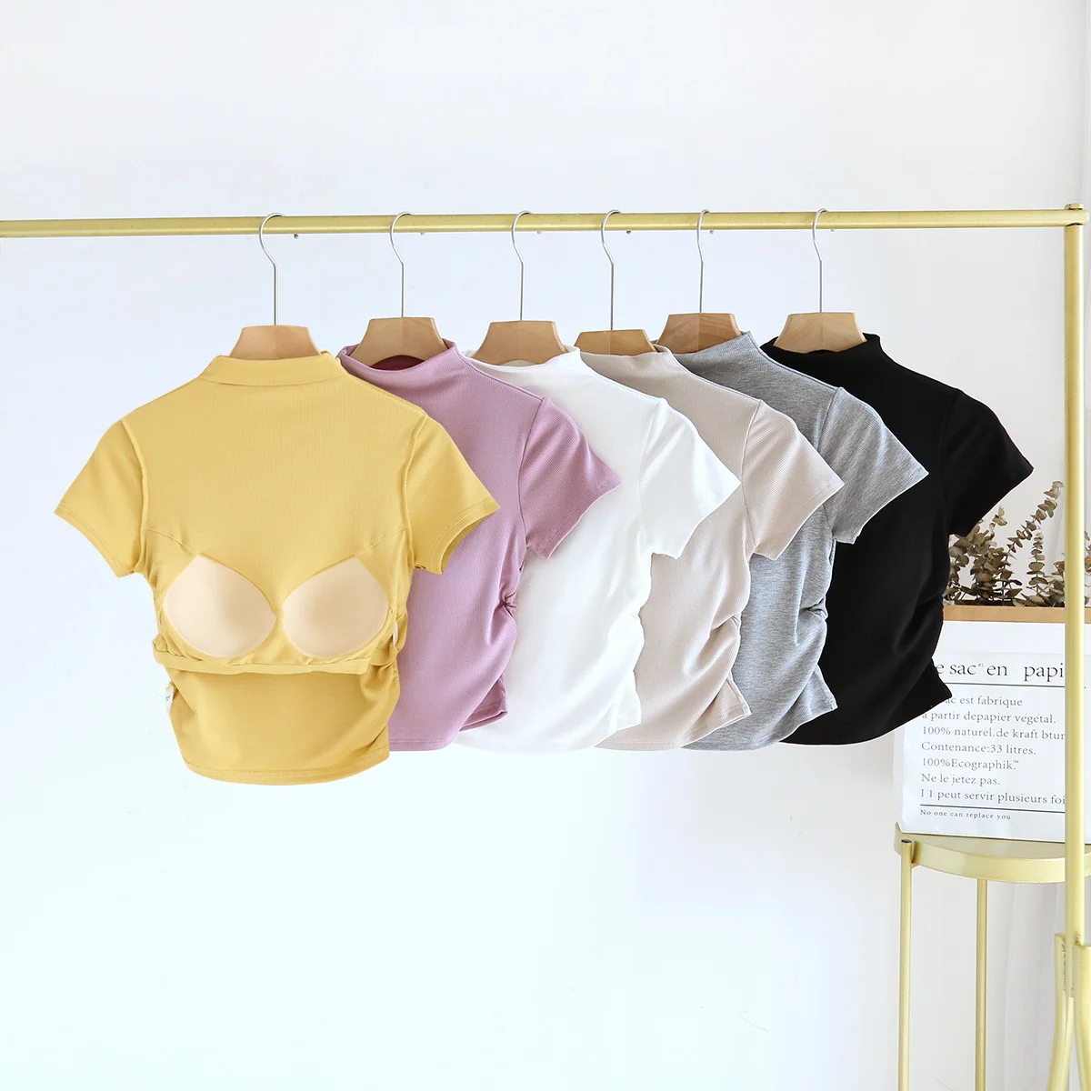 Lime High Neck Built In Bra Top - ricardofort