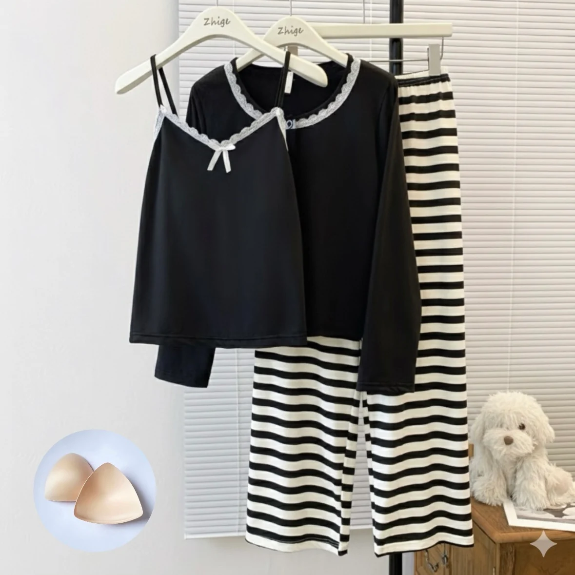 Urban Stripes Padded Nightsuit - 3pc Set - ricardofort
