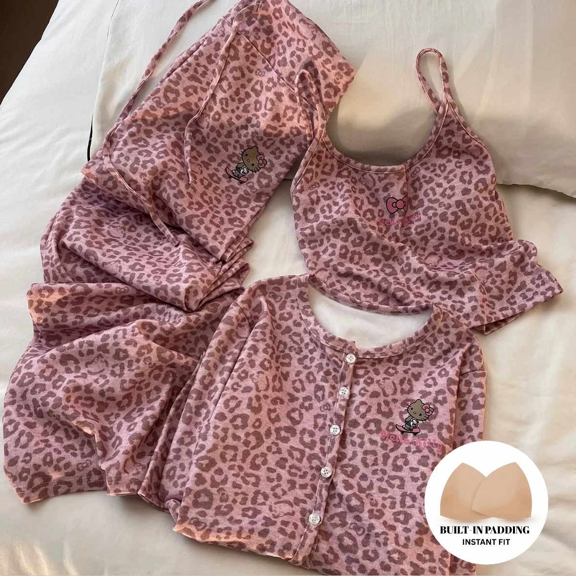 Pink Panthera Padded Nightsuit -3pc Set - ricardofort