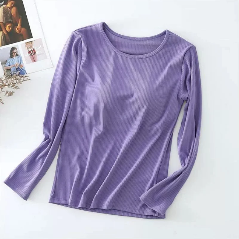 Blush Hug Full Sleeves Built-In Bra Top - ricardofort