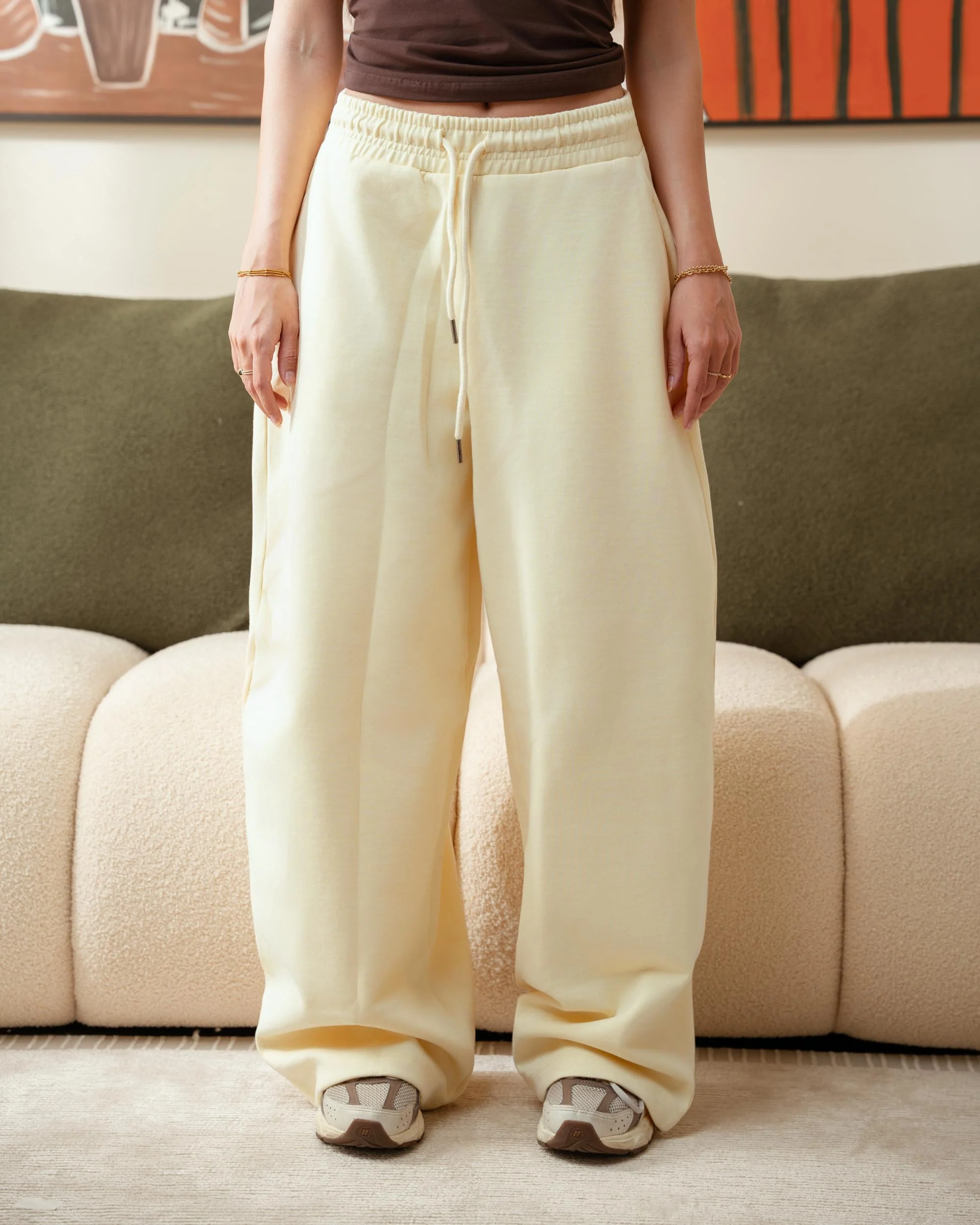 Butter Yellow Ultra Wide Balloon Sweatpants - ricardofort