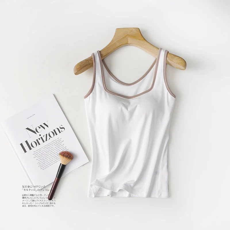 Trimmed  Built-In Bra Tank Tops - ricardofort