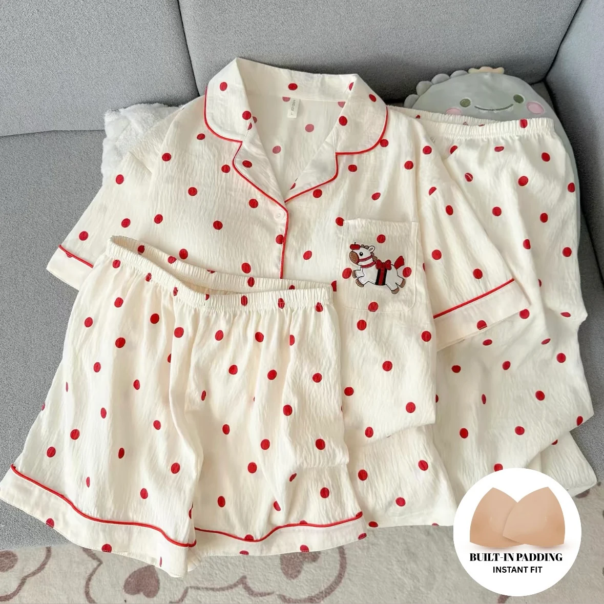 Cherry Unicorn Padded Nightsuit -3pcs Set - ricardofort