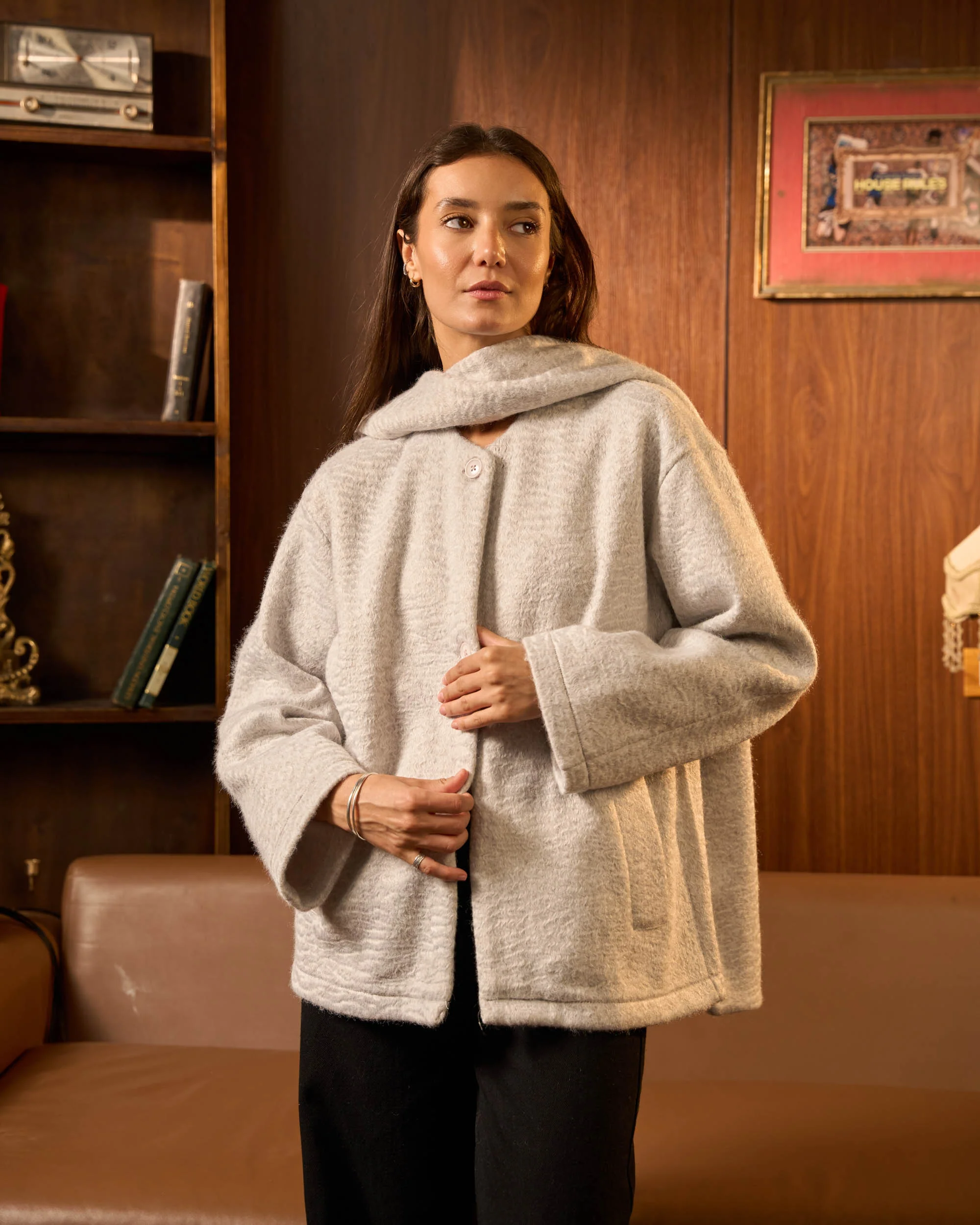 Grey Women’s Shawl Jacket - ricardofort